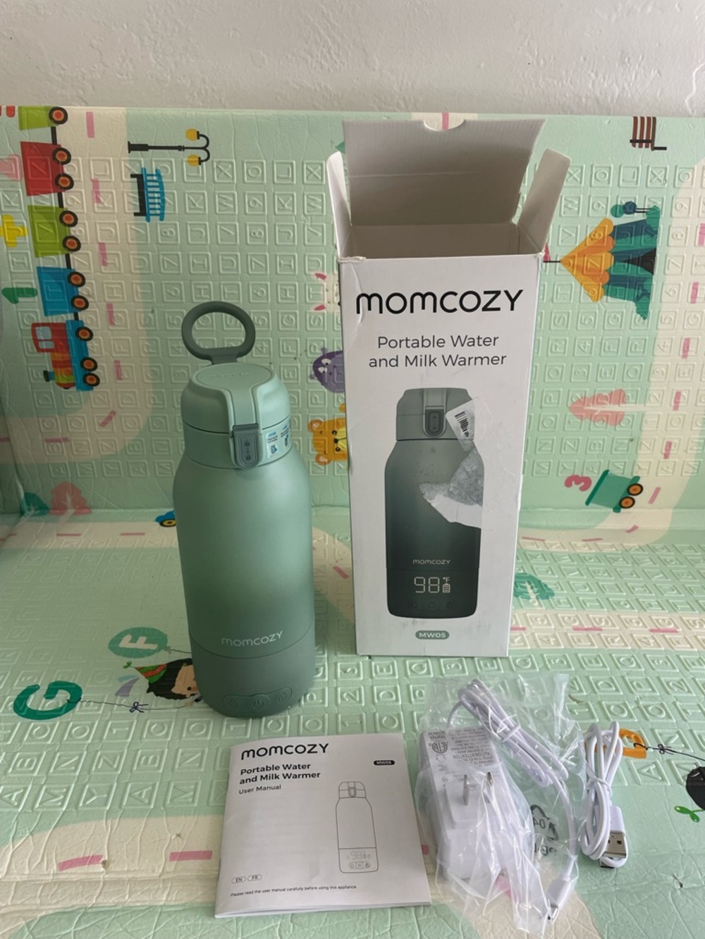 momcozy Portable Water and Milk Warmer - Sage Green